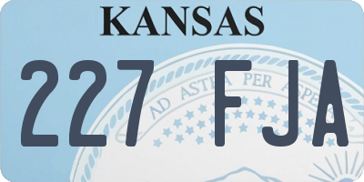 KS license plate 227FJA