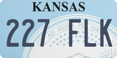 KS license plate 227FLK