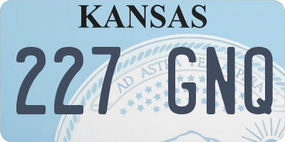 KS license plate 227GNQ