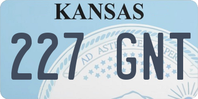 KS license plate 227GNT