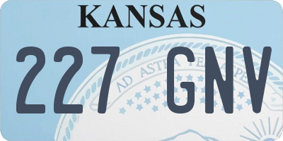 KS license plate 227GNV