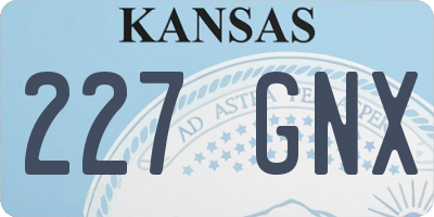 KS license plate 227GNX
