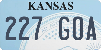KS license plate 227GOA