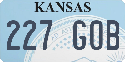 KS license plate 227GOB