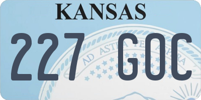KS license plate 227GOC