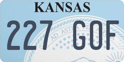 KS license plate 227GOF