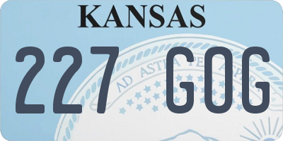 KS license plate 227GOG