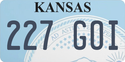 KS license plate 227GOI