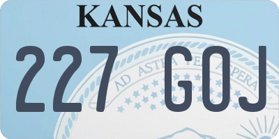 KS license plate 227GOJ