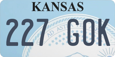 KS license plate 227GOK