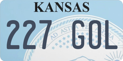 KS license plate 227GOL