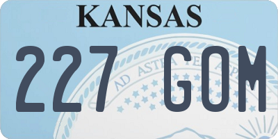 KS license plate 227GOM