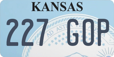 KS license plate 227GOP