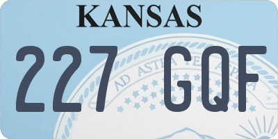 KS license plate 227GQF