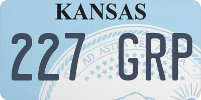 KS license plate 227GRP