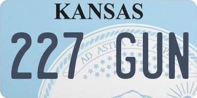 KS license plate 227GUN