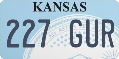 KS license plate 227GUR