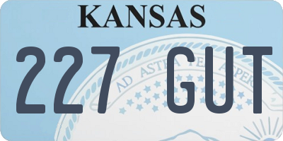 KS license plate 227GUT