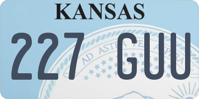KS license plate 227GUU