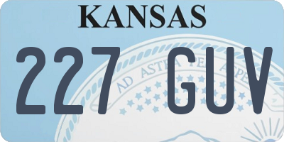 KS license plate 227GUV