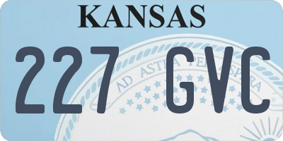KS license plate 227GVC