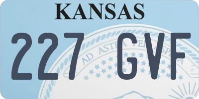 KS license plate 227GVF
