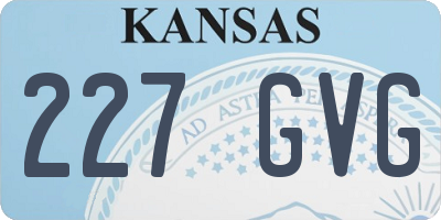 KS license plate 227GVG