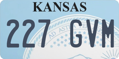 KS license plate 227GVM