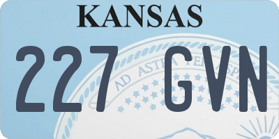 KS license plate 227GVN