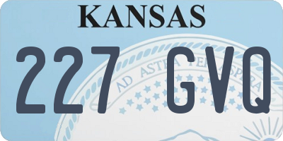 KS license plate 227GVQ