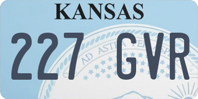KS license plate 227GVR