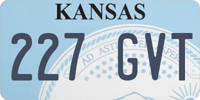 KS license plate 227GVT