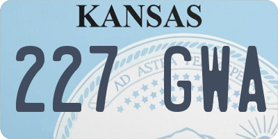 KS license plate 227GWA