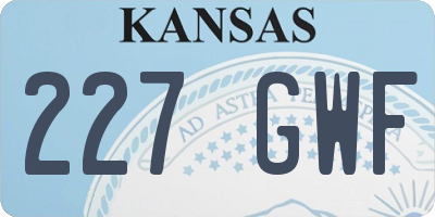 KS license plate 227GWF