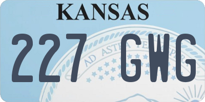 KS license plate 227GWG