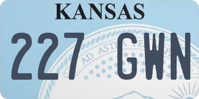 KS license plate 227GWN