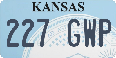 KS license plate 227GWP