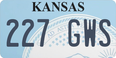 KS license plate 227GWS