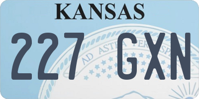 KS license plate 227GXN