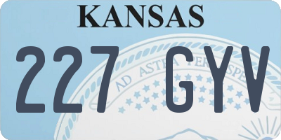 KS license plate 227GYV