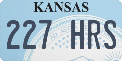 KS license plate 227HRS