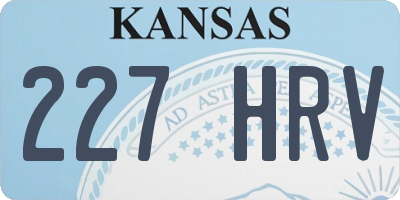 KS license plate 227HRV