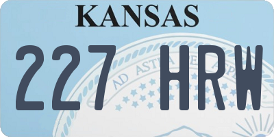KS license plate 227HRW