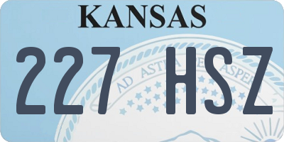 KS license plate 227HSZ