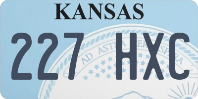 KS license plate 227HXC