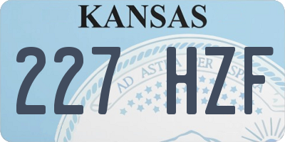 KS license plate 227HZF