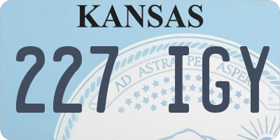 KS license plate 227IGY