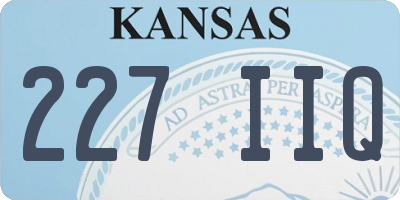 KS license plate 227IIQ