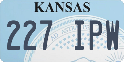 KS license plate 227IPW