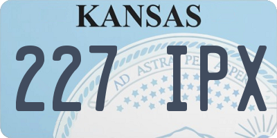 KS license plate 227IPX